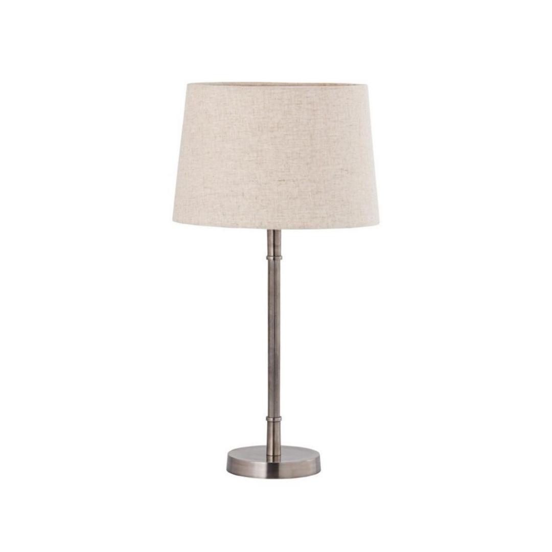 Silver Antique Table Lamp and Shade image 0
